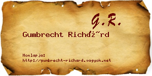 Gumbrecht Richárd névjegykártya